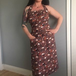 Vintage print wrap skirt with halter top